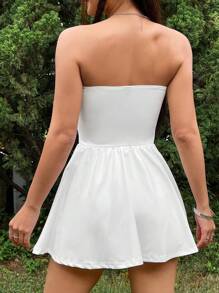 SHEIN EZwear 褶皺無肩帶裙