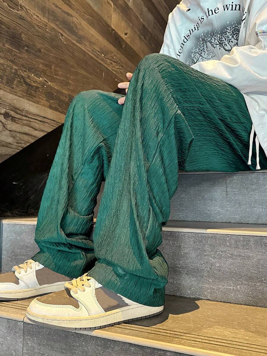 Manfinity Hypemode 男士束口腰褲 - 軍綠色 - 查看 1