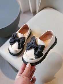 Hàng mới đến Cô gái Hàn Quốc Phong cách Bowknot Học sinh Giày phẳng - Màu be - Xem 4