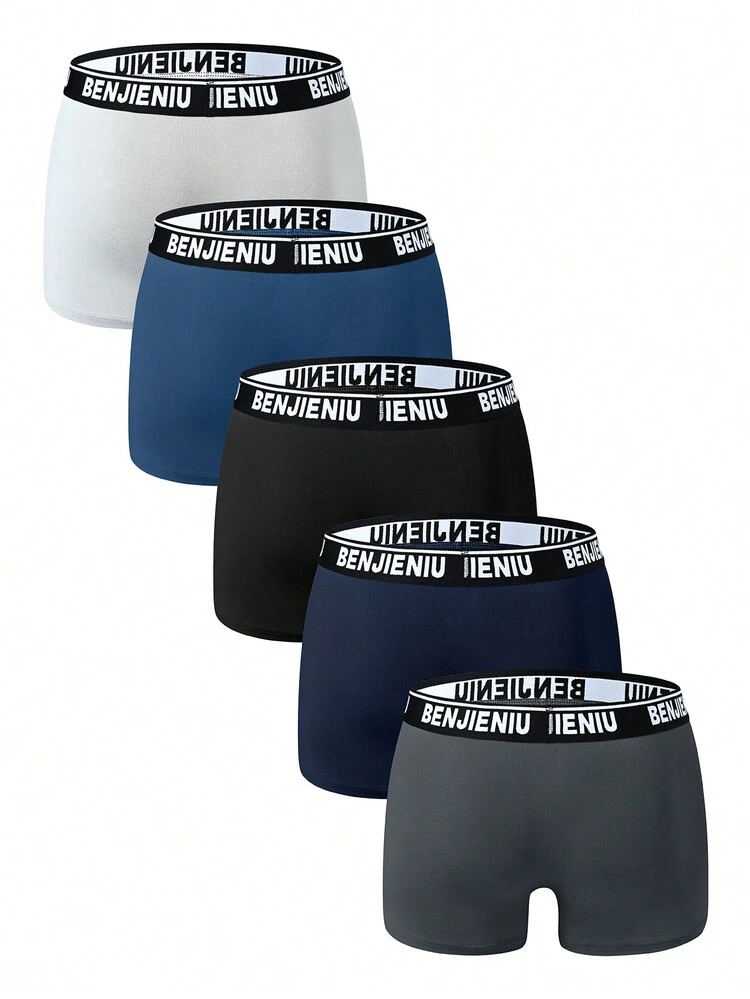 Men'S Breathable Plus Size Boxer Briefs Trunks Underwear, All Seasons (5 Pieces Combo)