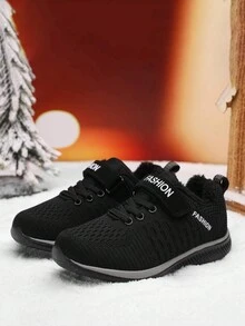 青少年冬季保暖型時尚運動鞋 - 黑色 - 查看 4