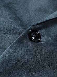 Manfinity Mode 男士分叉衛衣領長袖西裝外套 - 深灰色 - 查看 5