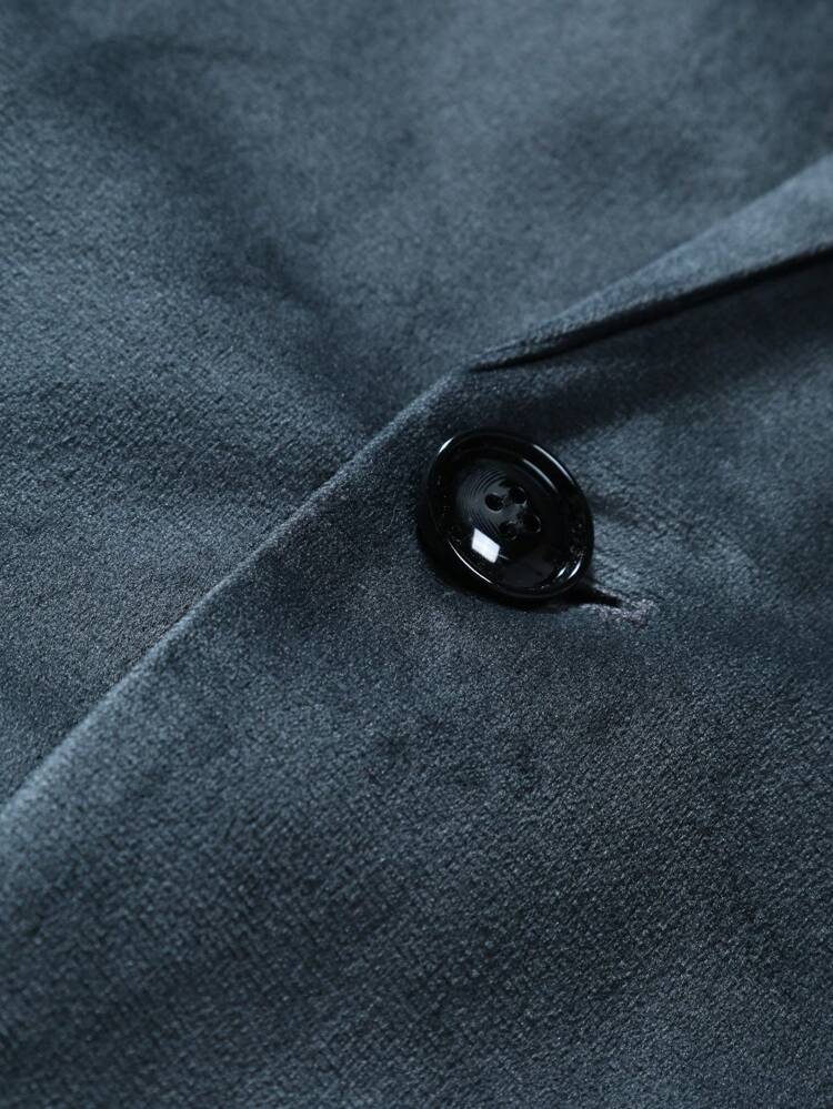 Men'S Notched Lapel Long Sleeve Blazer Jacket