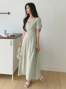 DAZY Women'S Ditsy Floral Wrap Dress Sundress Vacation Outfits Women - Green - View 5