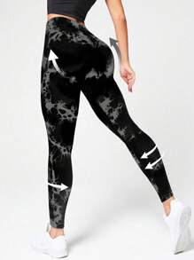 Easithlete Tie-Dye Sport Leggings Yoga Women Pants - Multicolor - View 2
