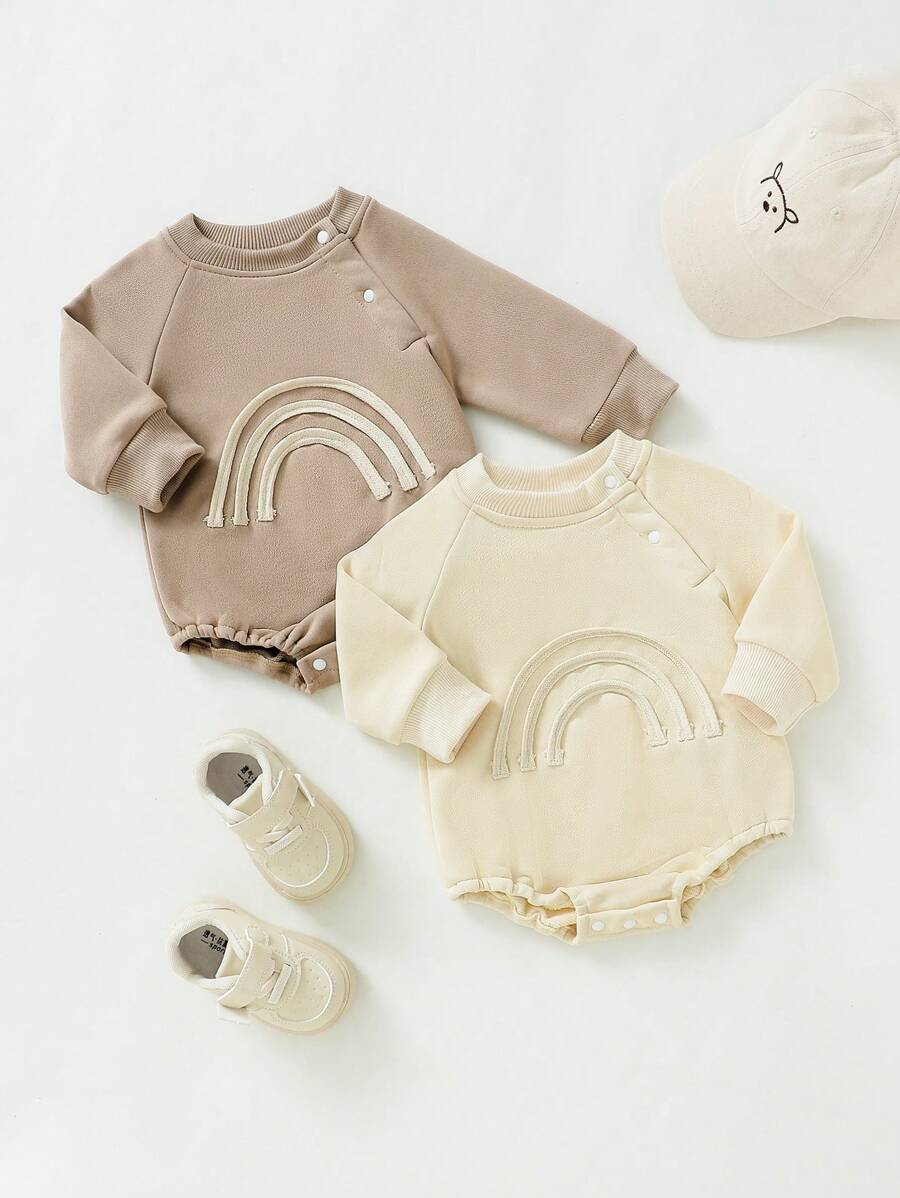 Baby Bodysuit Sweatshirt Langarm - Gestreifter Kapuzenpullover Für Jungen & Mädchen