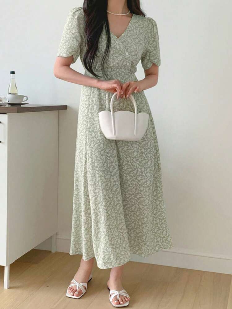 Women'S Ditsy Floral Wrap Dress Sundress Vacation Outfits Women Easter Boho