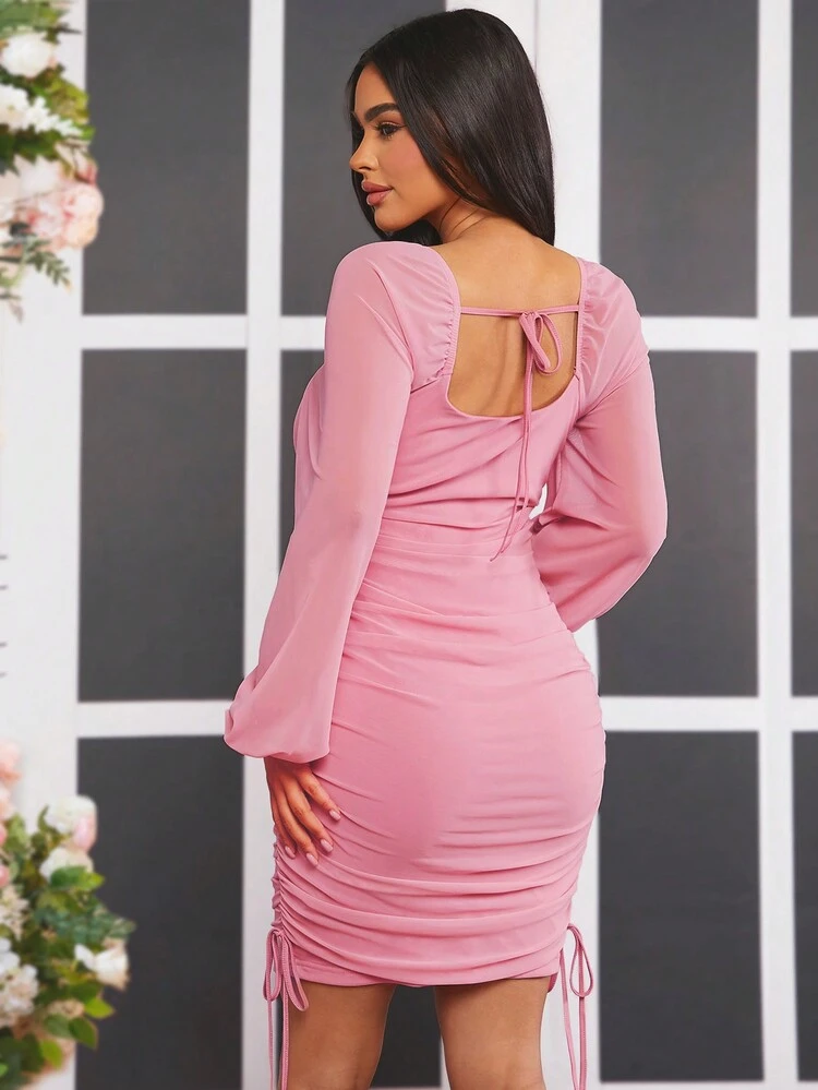 Maternity Solid Color Pleated Dress