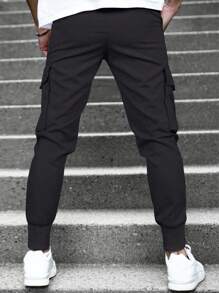 Manfinity LEGND Loose Fit Men's Cargo Pocket Cuffed Pants