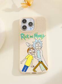 Rick and Morty | ROMWE Cartoon Regular Phone Case - White - View 3