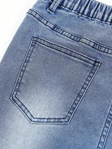 Thiếu niên Cô gái Đau khổ Quần jean loe Với Được Sơn Ngựa Và Con lừa Thiết kế - Rửa trung bình - Xem 6