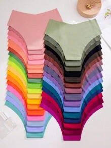 33 chiếc Màu thuần Tam giác Quần lót không đường may - Nhiều màu - Xem 2