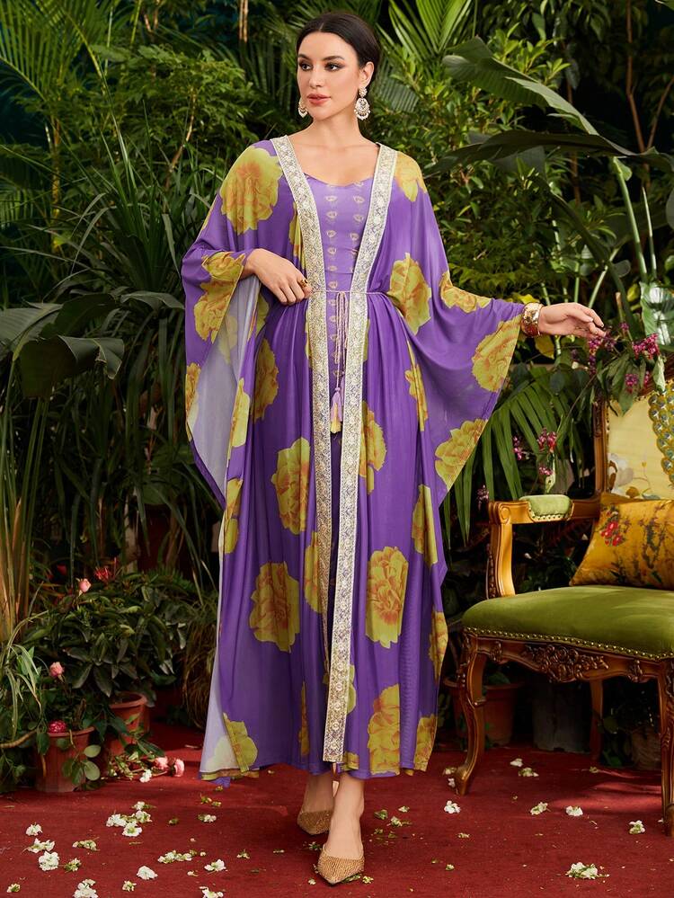 Women'S Floral Print Two-Piece Set 2 Piece Set