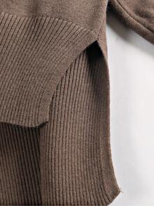 GIGOGOU Conjunto de 2 piezas de mujer de sudadera y pantalón de punto para otoño e invierno