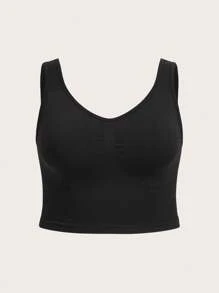 SHEIN Sports Conjunto de top y brasier deportivo sin costuras de talla grande - Multicolor - Ver 5