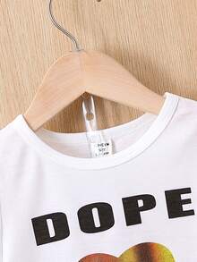 Infant Heart Print Short Sleeve T-Shirt And Shorts Set