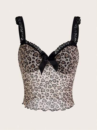 Grunge Punk Leoparden-Muster Trägershirt für Damen "Hot Girl", süß, liebevoll, sexy für Party, Silvester und Schule