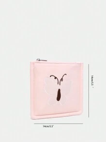 ROMWE Fairycore Y2k Cute Butterfly Embroidery Portable Coin Purse - Pink - View 5