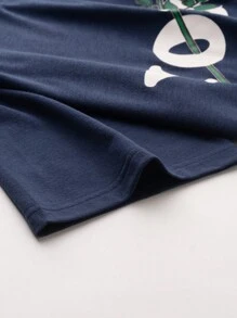 Manfinity Hypemode Men's Rose Floral Print T-shirt - Royal Blue - View 4