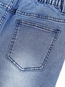 Thiếu niên Cô gái Đau khổ Quần jean loe Với Được Sơn Ngựa Và Con lừa Thiết kế - Rửa trung bình - Xem 5