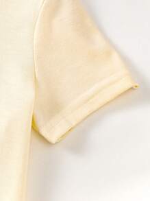 SHEIN 少女用長頸鹿印花短袖t恤 - 杏色 - 查看 5