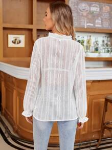 GENKIRA Men'S Stand Collar Long Sleeve Shirt Fall Cloth For Women - White - View 2