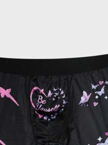 Men'S Heart & Butterfly Printed Boxer Briefs Underwear
