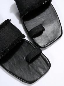 New Arrival Women'S French Style Small Slippers, Beach Sandals For Summer, Vintage Design - Black - View 5
