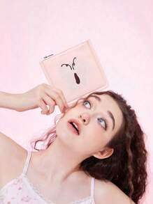 ROMWE Fairycore Y2k Cute Butterfly Embroidery Portable Coin Purse - Pink - View 1