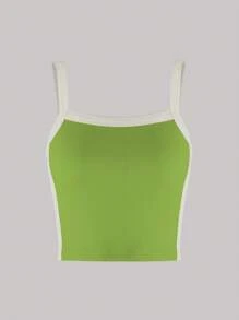 SHEIN LUNE 3pcs Women's Colorblock Ribbed Knit Camisole Tank Top With Trim - Multicolor - View 5
