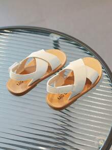 Kids' Simple & Comfortable Flat Sandals For Girls - White - View 4