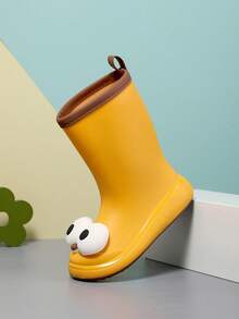 1pair Spring Kids' Rain Shoes, Waterproof, Slip-Resistant And Abrasion-Resistant, For Outdoor Activities - Yellow - View 5