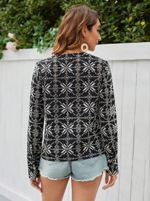 Aveloria Damen-langarmshirt Mit Geometrischem Print