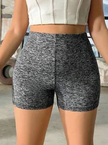 Coolane 大码休闲高腰修身短裤 - 彩色 - 查看 4