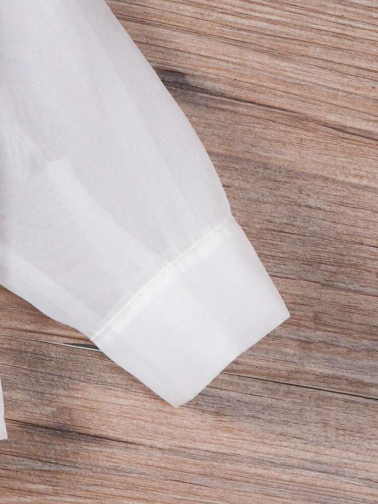 Toddler Girls' Knitted Solid Color Tank Top, Loose Shorts And Mesh Shirt 3pcs Set