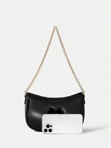 SHEIN MOD Bolso De Hombro De Mujer, Negro - Negro - Ver 9