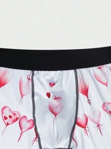 Men'S Heart & Letter Print Boxer Shorts