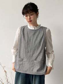 FRIFUL 女士鈕扣收口後背馬甲 - 灰色 - 查看 2