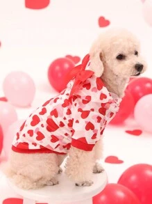 PETSIN Valentine's Day Heart Shaped Bowknot Pet Hoodie Sweatshirt - Multicolor - View 4