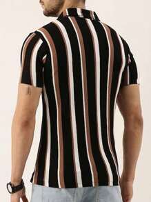 男士豎條紋前排扣襯衫 - 彩色 - 查看 2