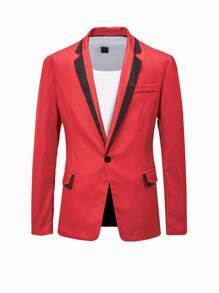 Manfinity AFTRDRK 男士格紋翻領西裝外套 - 紅色 - 查看 6