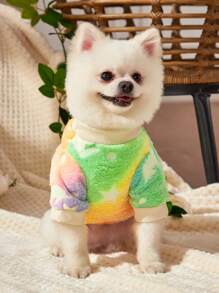 PETSIN (With Luminous Effect) Rainbow Gradient Illuminating Stars & Unicorn Patterned Fleece Without Hat, 1 Pc - Multicolor - View 2