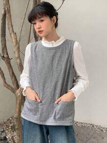 FRIFUL 女士鈕扣收口後背馬甲 - 灰色 - 查看 5