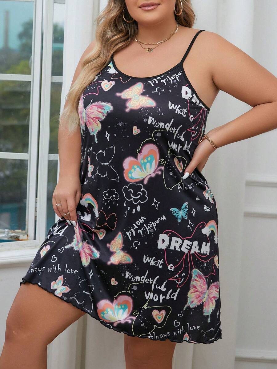 Váy ngủ Cami in đầy đủ cỡ Plus Váy Pajama - Nhiều màu - Xem 1