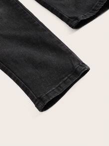 SHEIN ICON 女士高腰緊身牛仔褲 - 黑色 - 查看 4