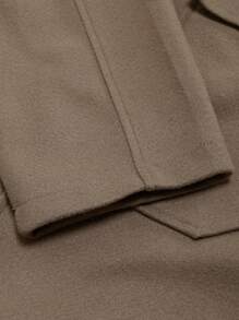 Manfinity Hypemode 男士翻盖口袋落肩袖夹克 - 咖啡棕 - 查看 5