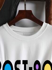 INAWLY Women's Short Sleeve T-Shirt With Letter Print - White - View 5