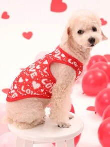 PETSIN Ngày lễ tình nhân Đỏ  Tim Mô hình 'LOVE' Lá thư In Thú cưng Áo vest Đối với Mèo Và Chó - Nhiều màu - Xem 4
