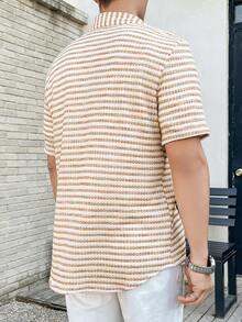 Manfinity Homme Men's Striped Short Sleeve Shirt - Multicolor - View 2