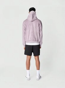 SUMWON Regular Fit Essential Premium Washed Overhead Hoodie - Dusty Purple - View 5
